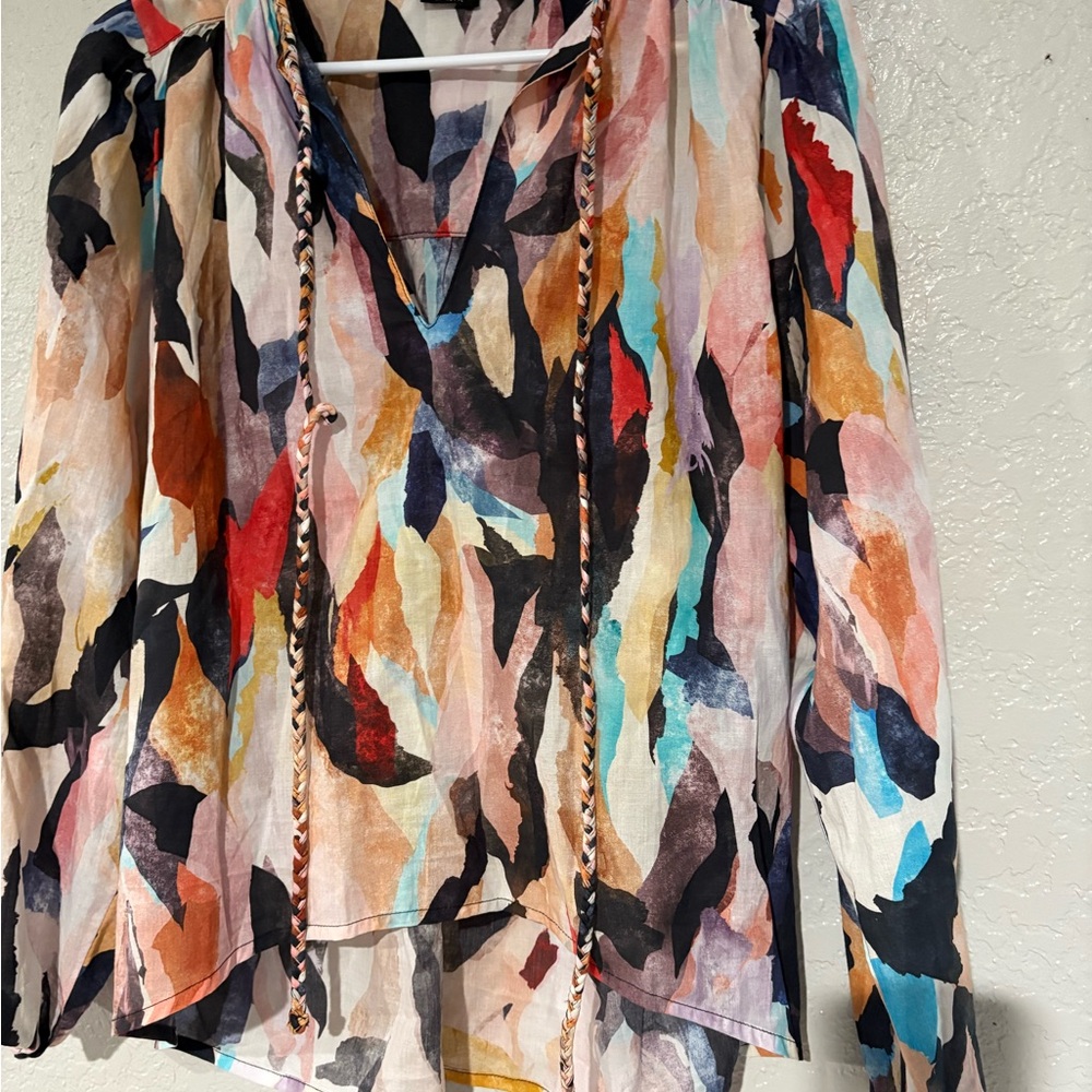 Designer MARIACHER Asymmetrical Graphic Blouse